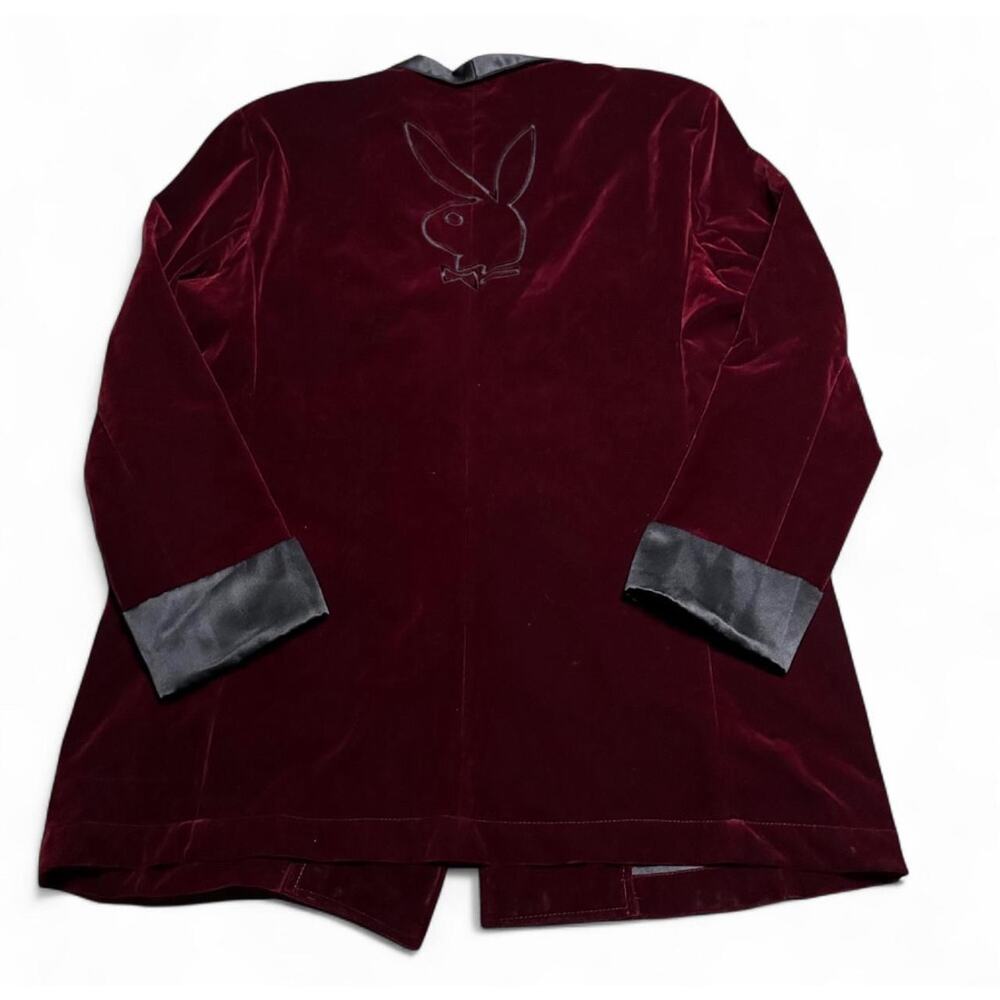 Playboy Hugh Hefner Red Velour Velvet Lapel Jacket - Picture 4 of 4
